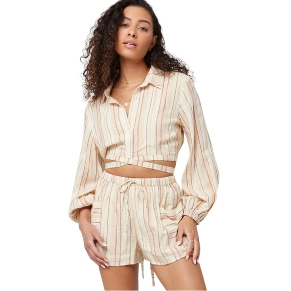 L*Space Play it Cool Crop Top and Drawstring Short Set New with tags W-578 Sz S - Picture 1 of 16